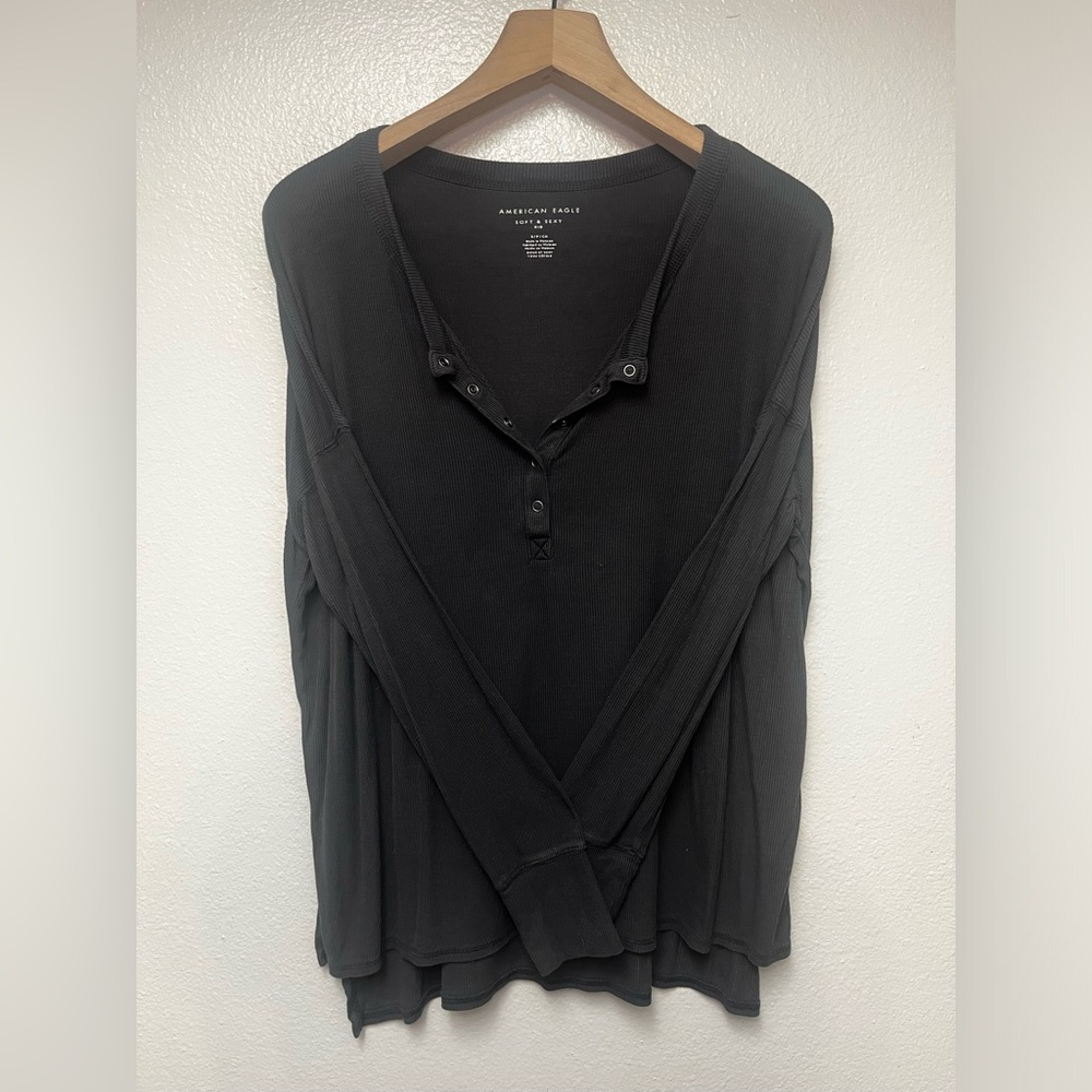 Soft & Sexy Long Sleeve V-Neck Lounge Shirt